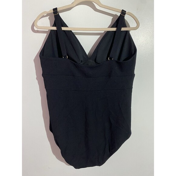 Boden Swimsuit 16-18 Black Arezzo V-neck Panel One Piece Resort Beach Vacation - Picture 6 of 16